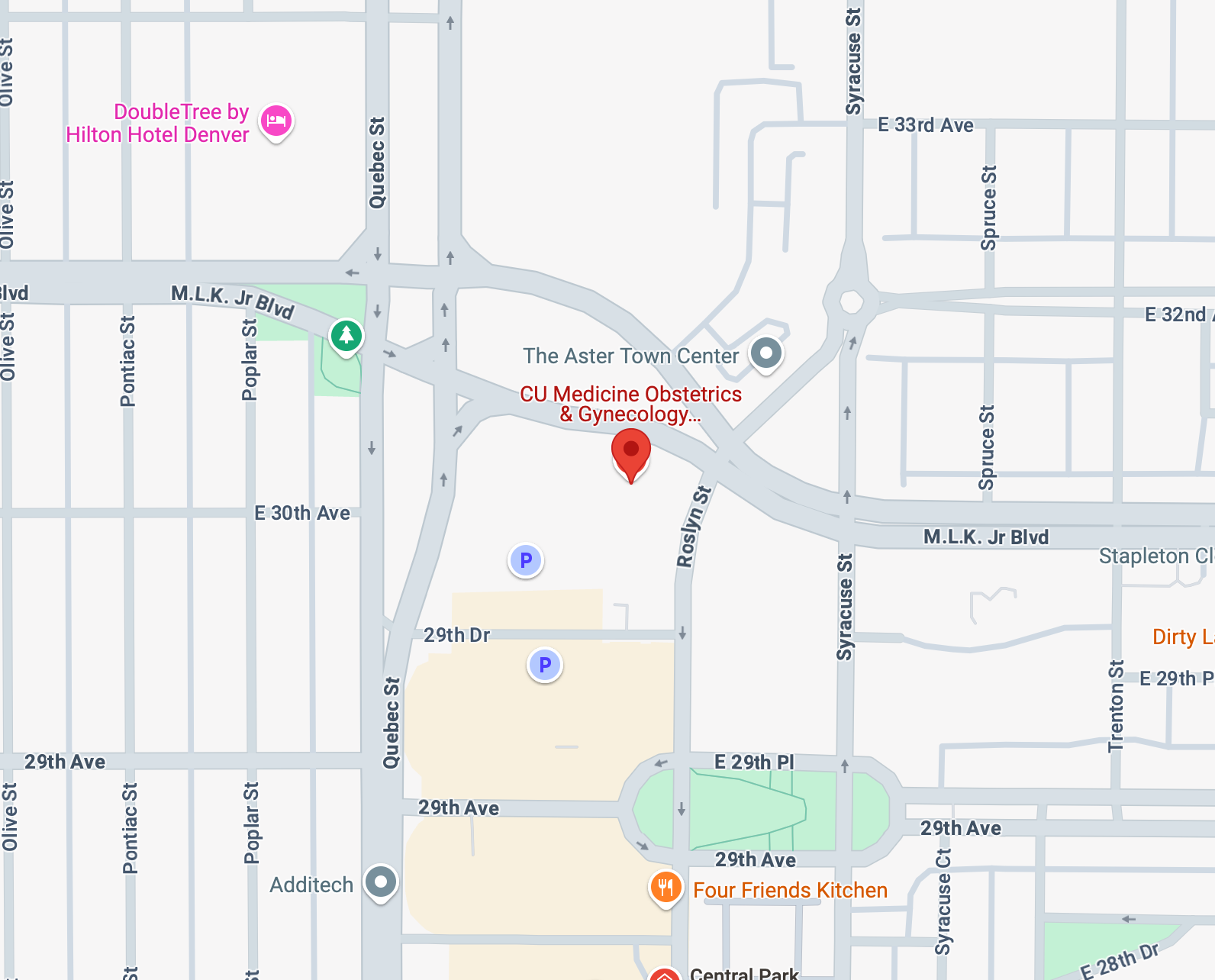 CU Medicine | Obstetrics Gynecology | Central Park, Denver | Google Maps