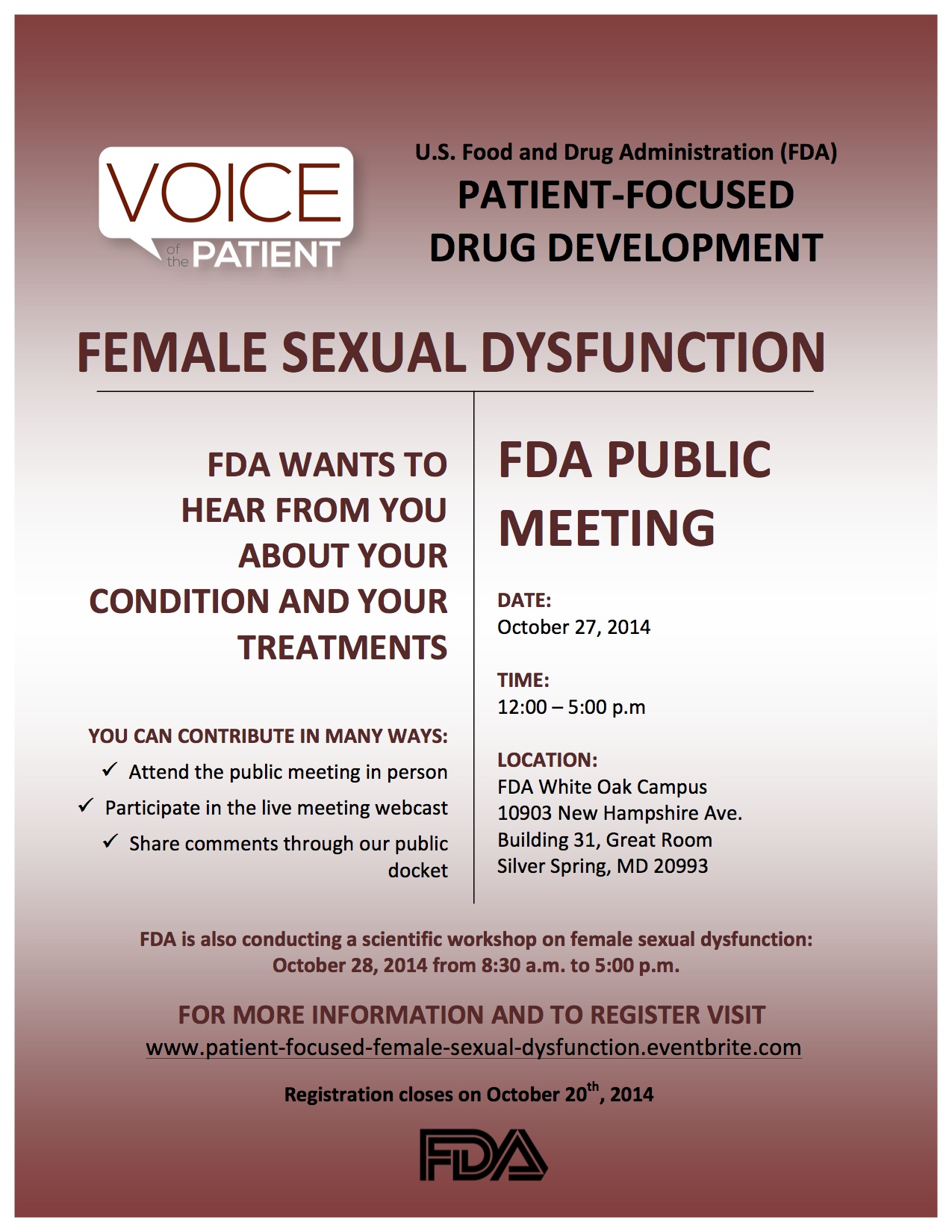 Female Sexual Dysfunction Public Meeting