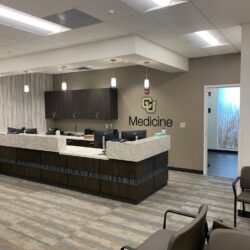 Reception area at the new CU OB-GYN Central Park Clinic in Denver